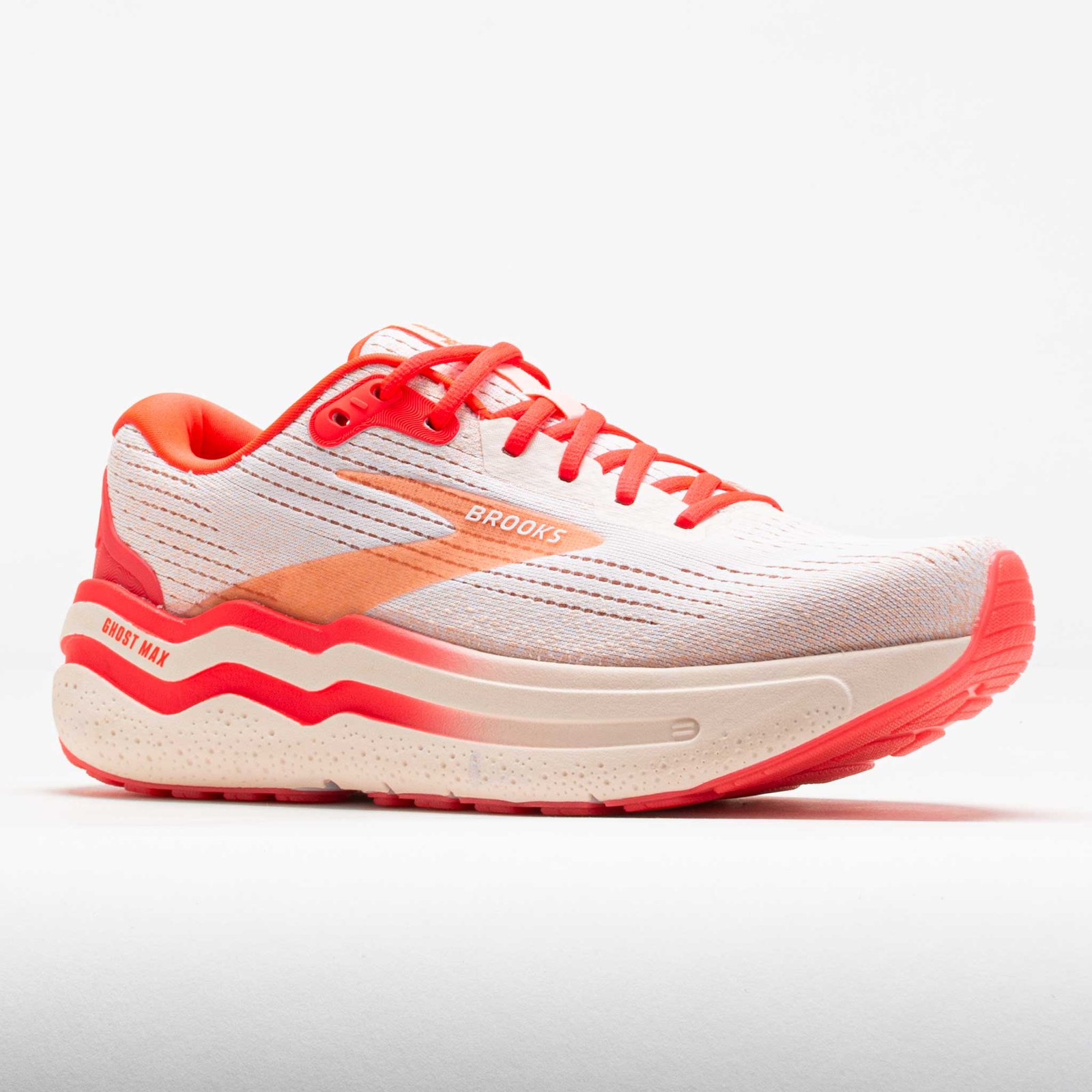 Brooks Ghost Max 2 Womens White/Peach/Coral - Image 5