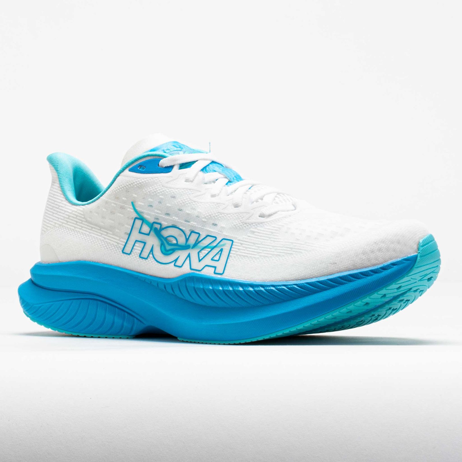 HOKA Mach 6 Mens White/Skyward Blue - Image 5