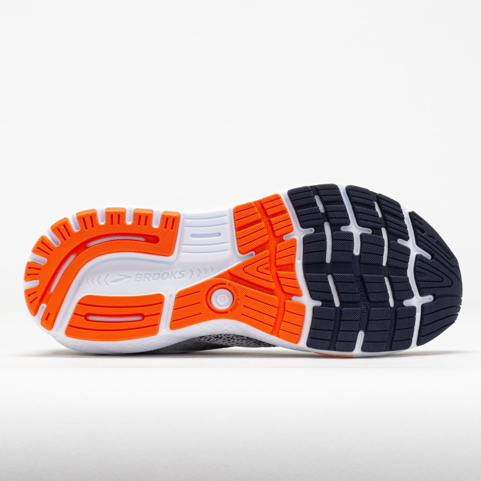 Brooks Ghost 16 Mens White/Peacoat/Orange - Image 4