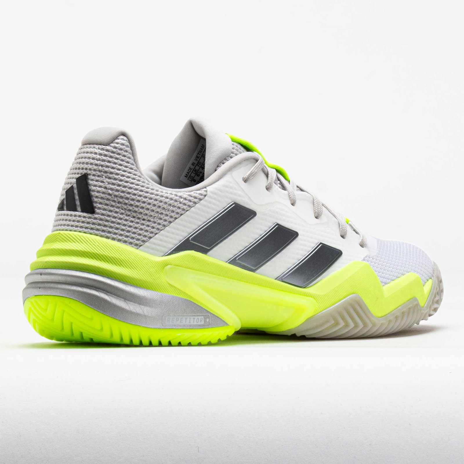 adidas Barricade 13 Womens White/Iron Metallic/Lucid Lemon - Image 6