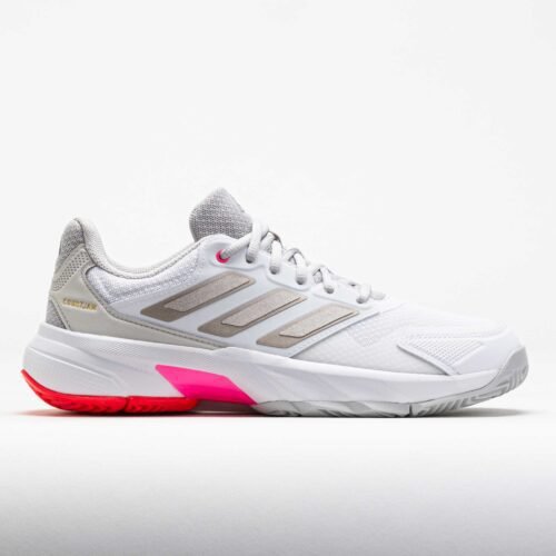 adidas CourtJam Control 3 Womens White/Iron Metallic/Lucid Red