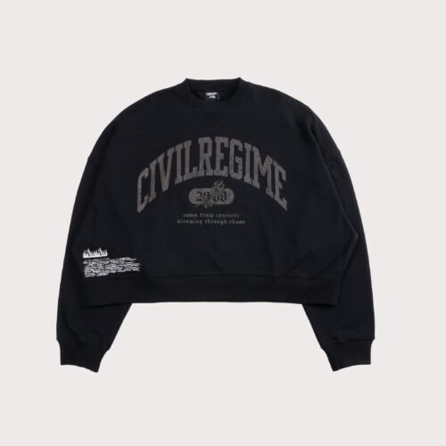 CIVIL CLOTHING Rose Year Cropped Crew