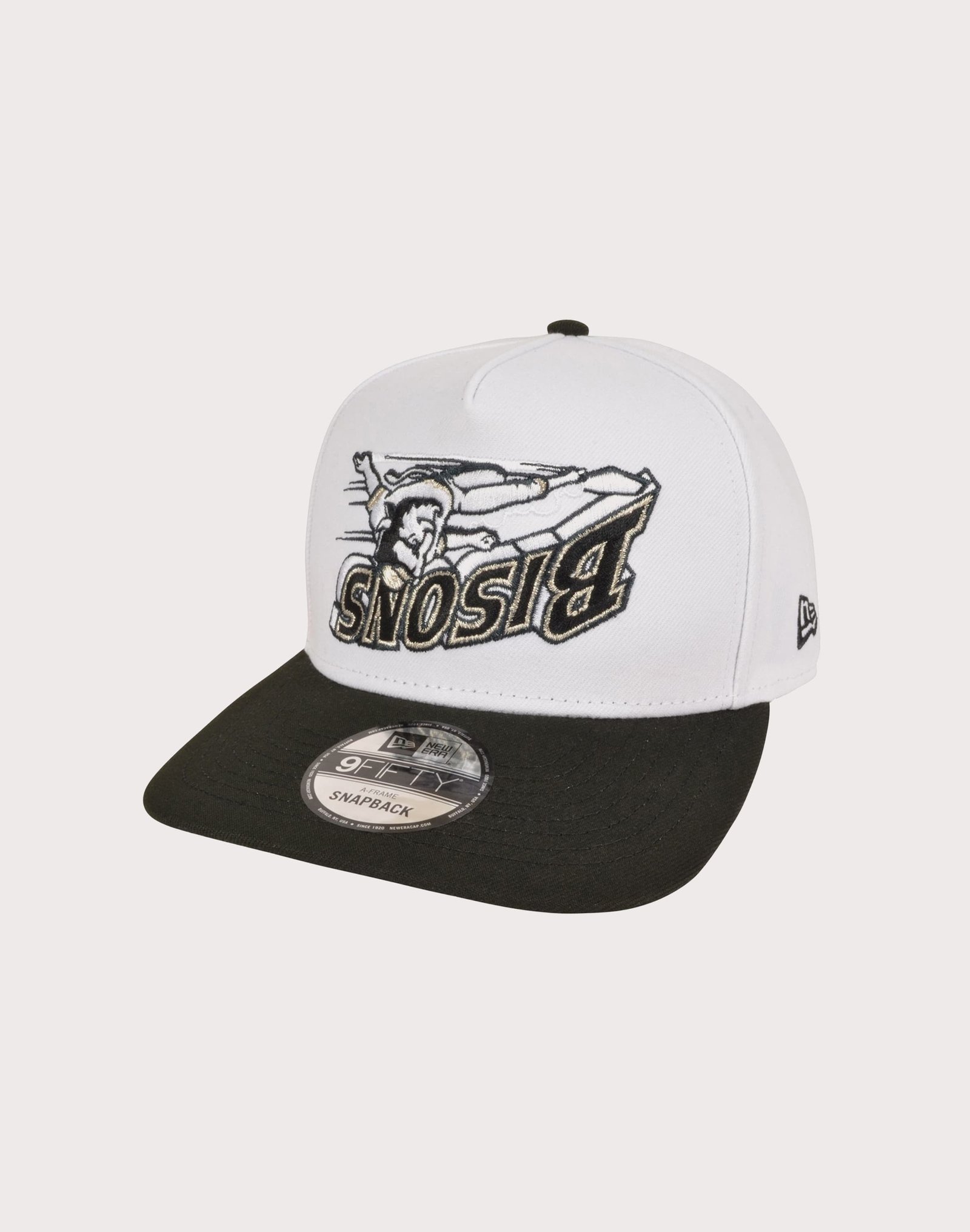 New Era MILB Buffalo Bison 9FIFTY Upside Down Logo Snapback Hat-White/Black