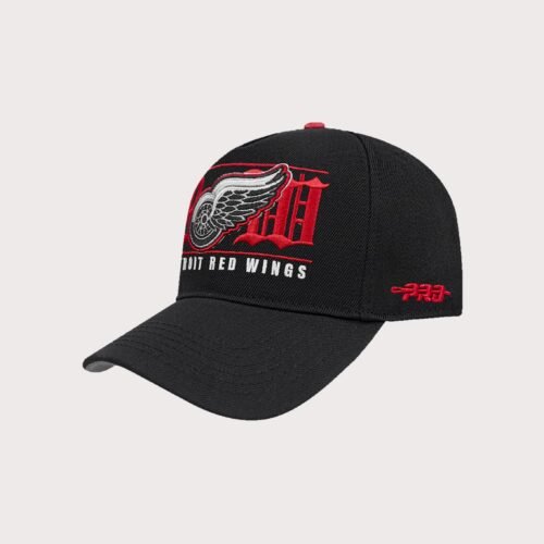 Central Mills Men??s Pro Standard Detroit Red Wings Loyalty Pinch Snapback Hat-Black/Red