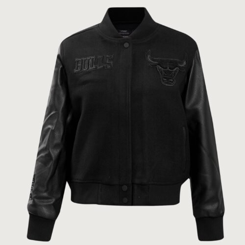 Pro Standard NBA Chicago Bulls Triple Black Wool Varsity Jacket