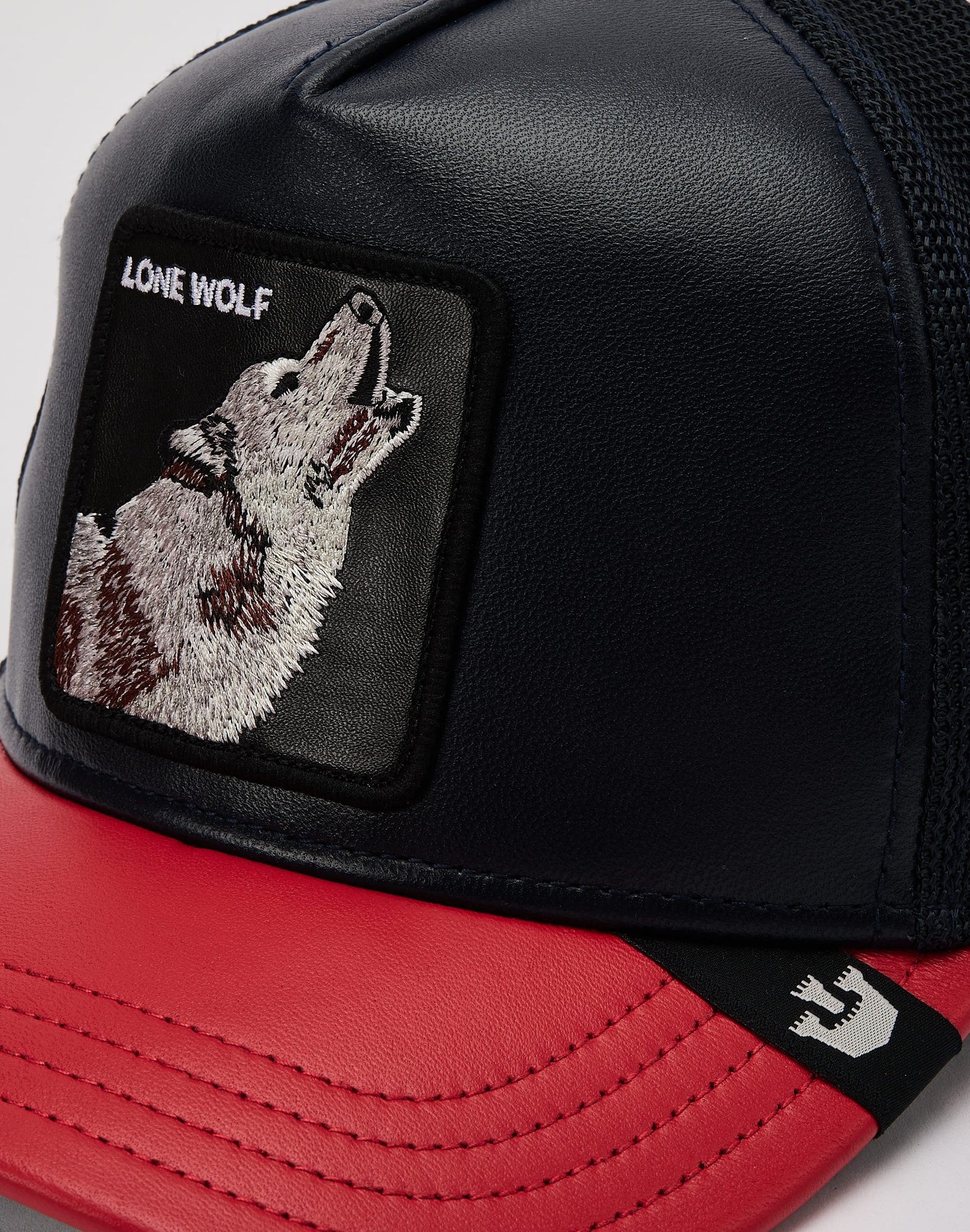 Goorin Bros Leather Wolf Trucker Hat - Image 4