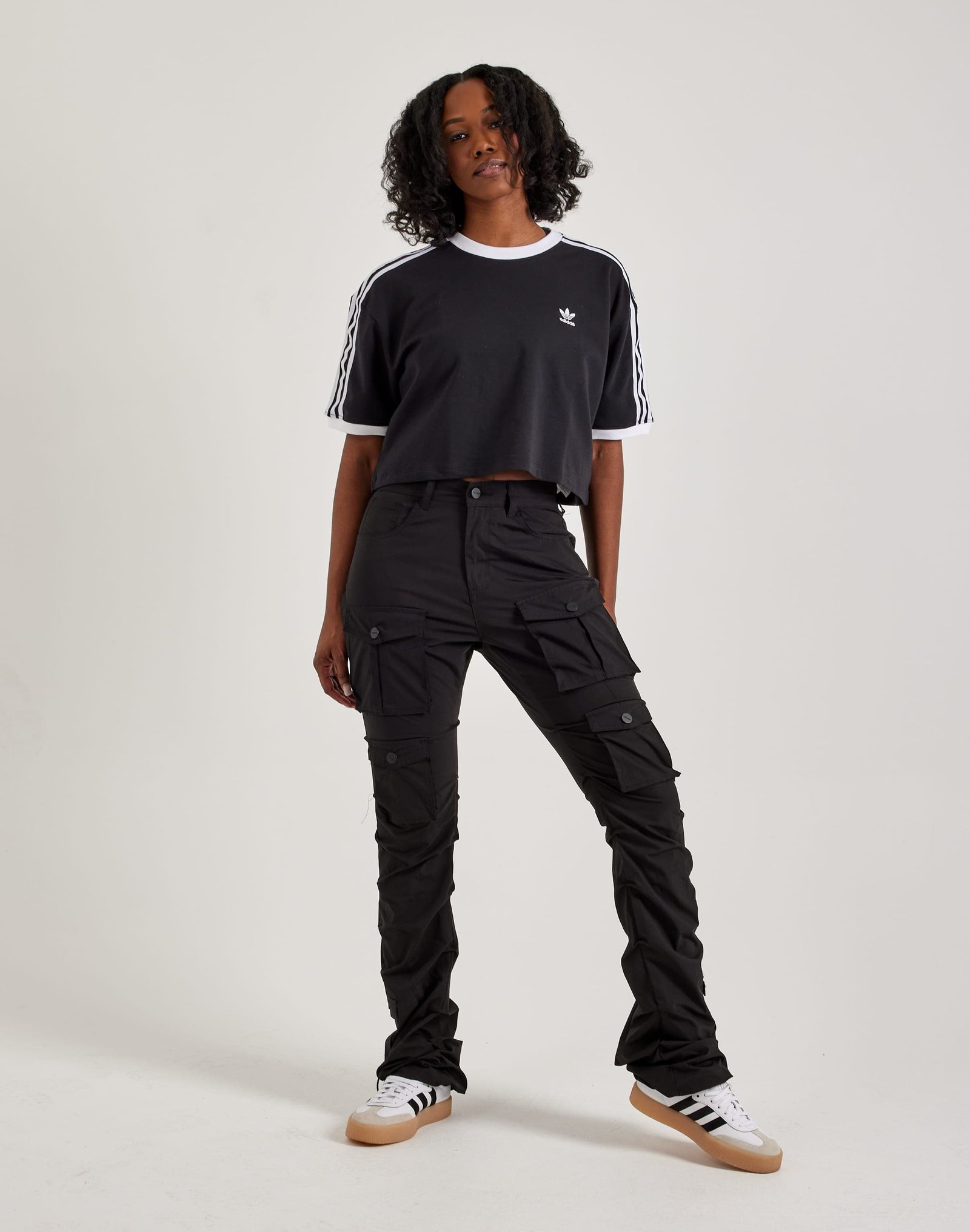 Adidas 3-Stripes Loose Cropped Tee - Image 4