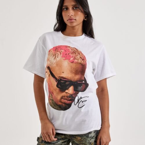 Chris Brown Autograph Big Head Tee