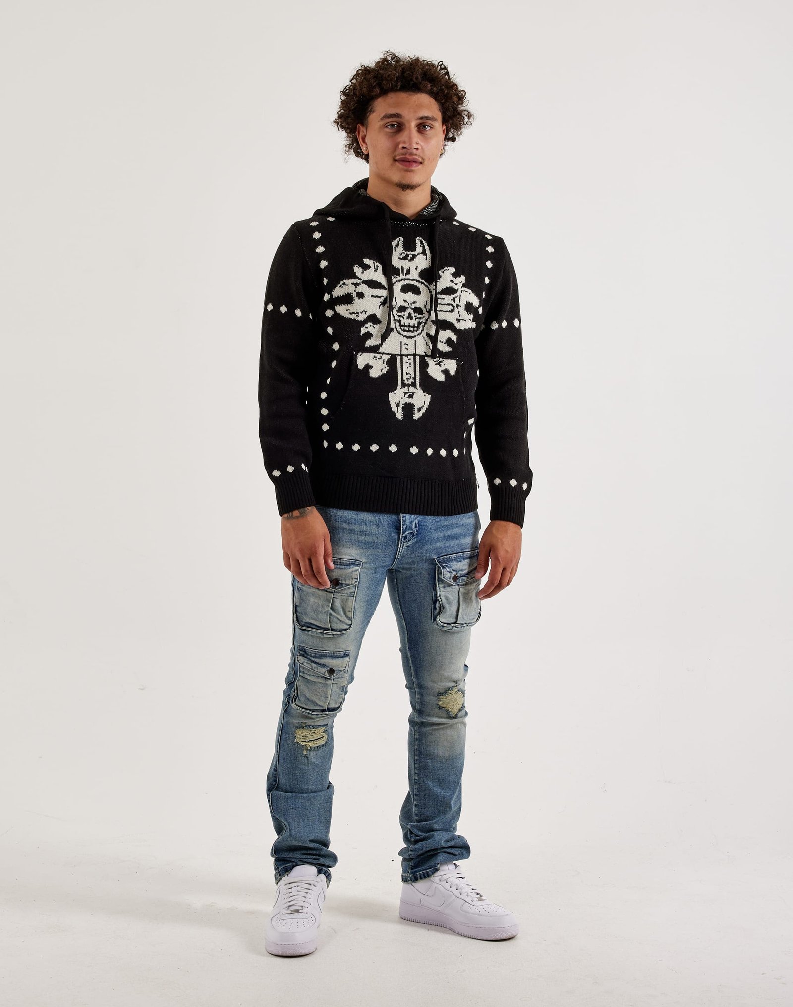 Chapter By Kohli Tool Cross Knit Hoodie - Image 4