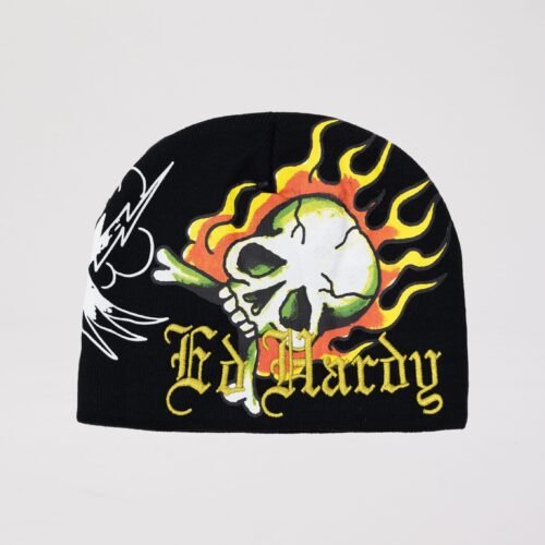 Ed Hardy Flame Skull Beanie