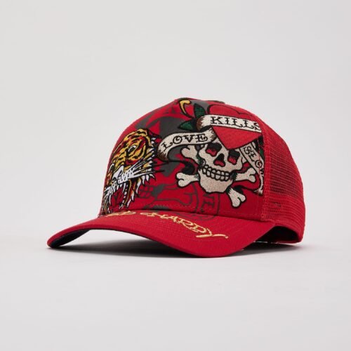 Ed Hardy Tiger Skull Trucker Hat