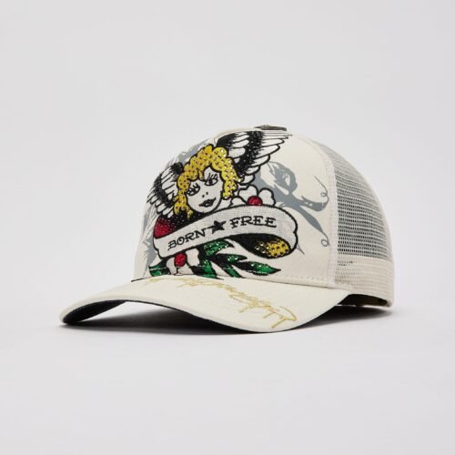 Ed Hardy Cherub Rhinestone Trucker Hat