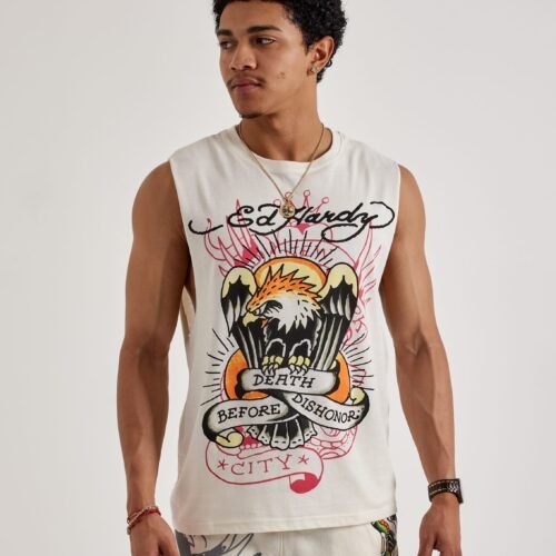 Ed Hardy Death Before Dishonor Eagle Sleeveless Tee