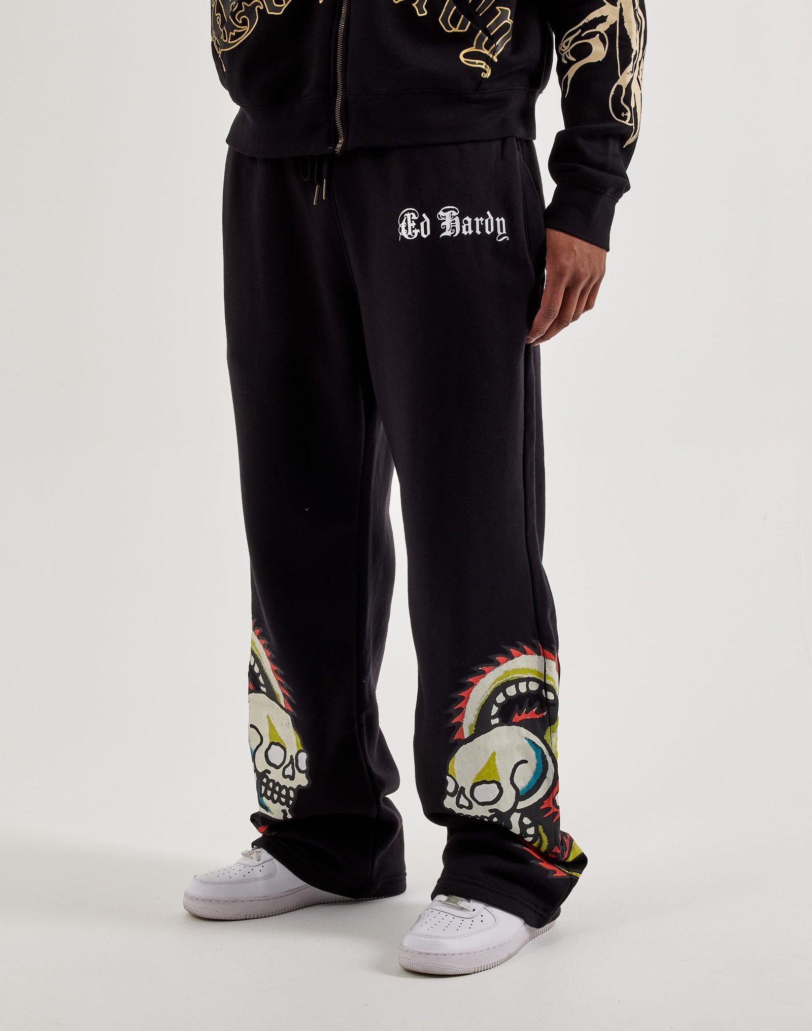 Ed Hardy Dragon Skull Baggy Fleece Sweatpants - Image 2