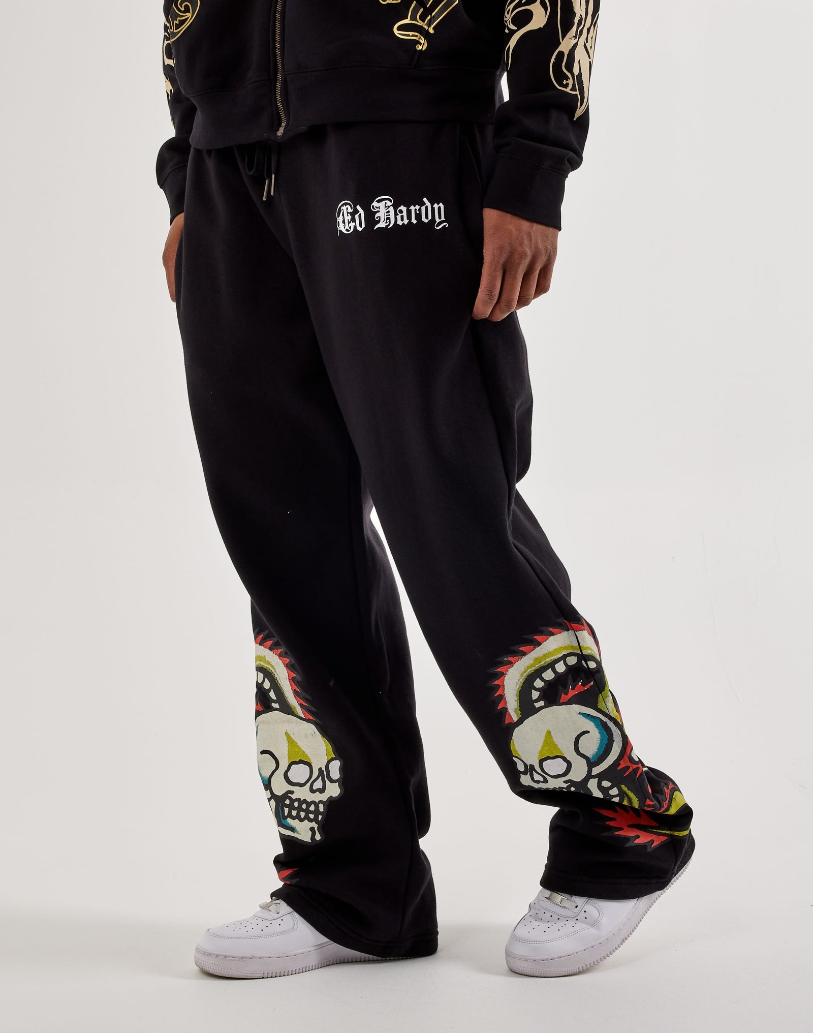 Ed Hardy Dragon Skull Baggy Fleece Sweatpants