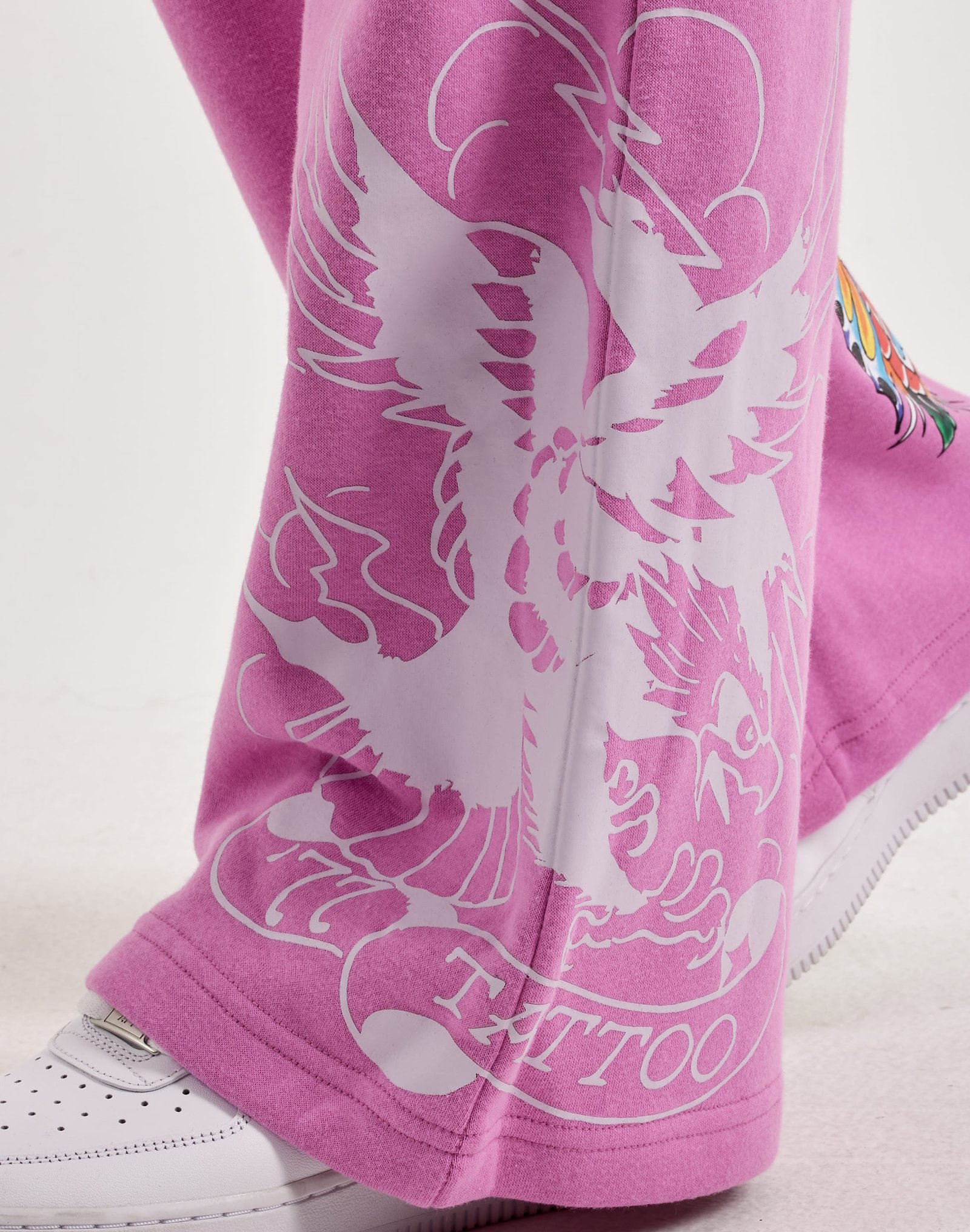 Ed Hardy Flower Skull Y2K Fleece Sweatpants - Image 5