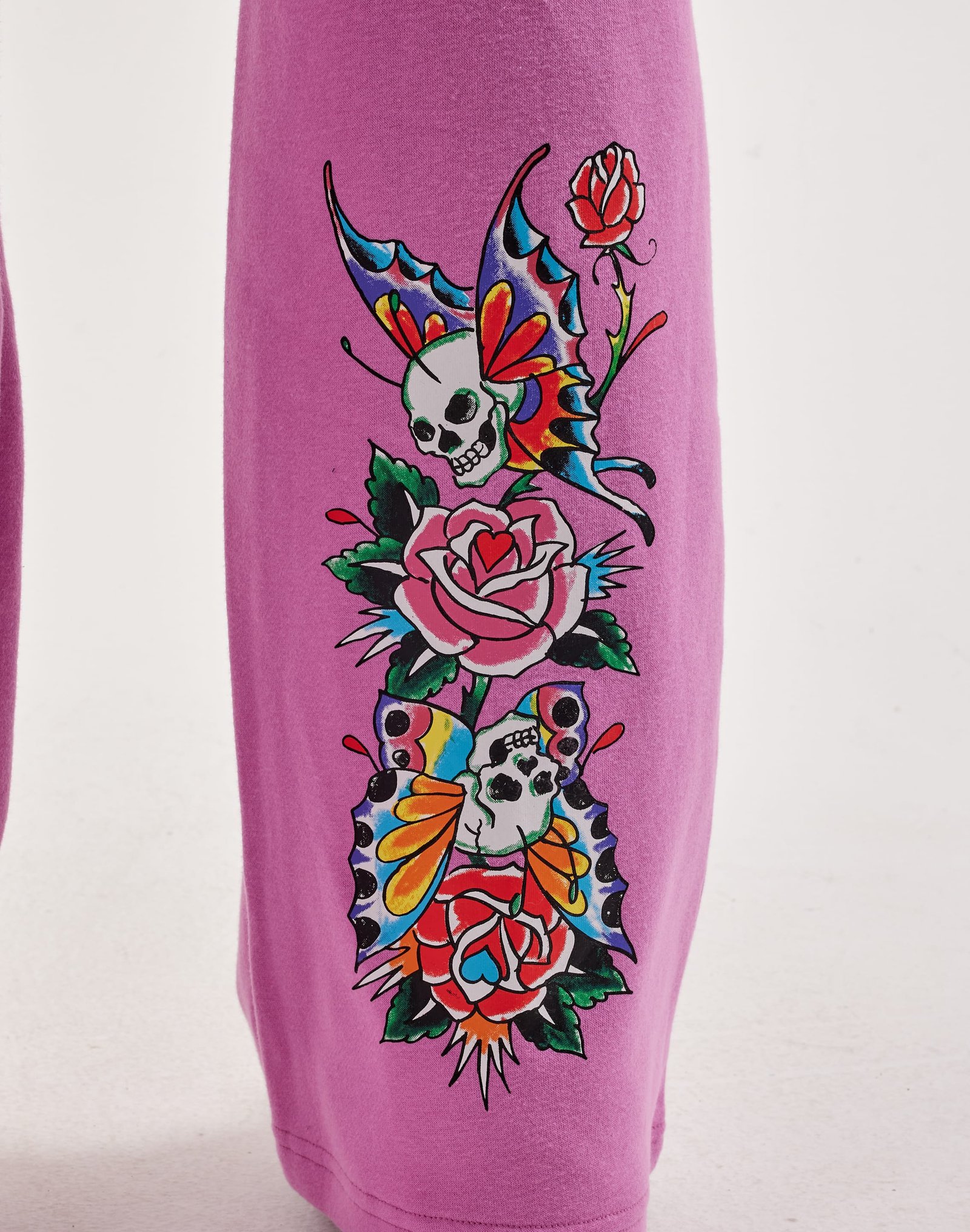 Ed Hardy Flower Skull Y2K Fleece Sweatpants - Image 6