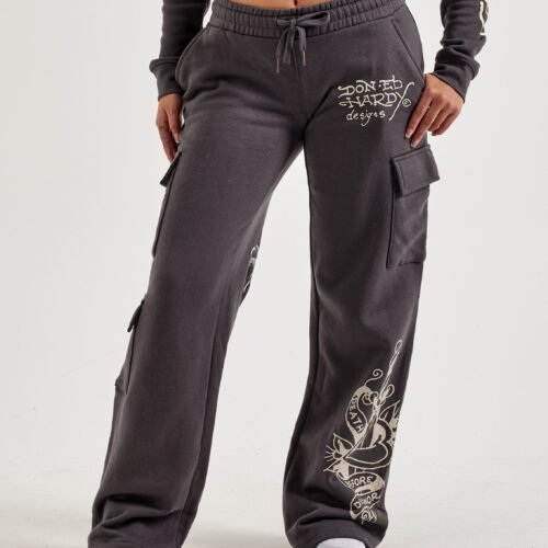 Ed Hardy Panther Y2K Fleece Cargo Sweatpants