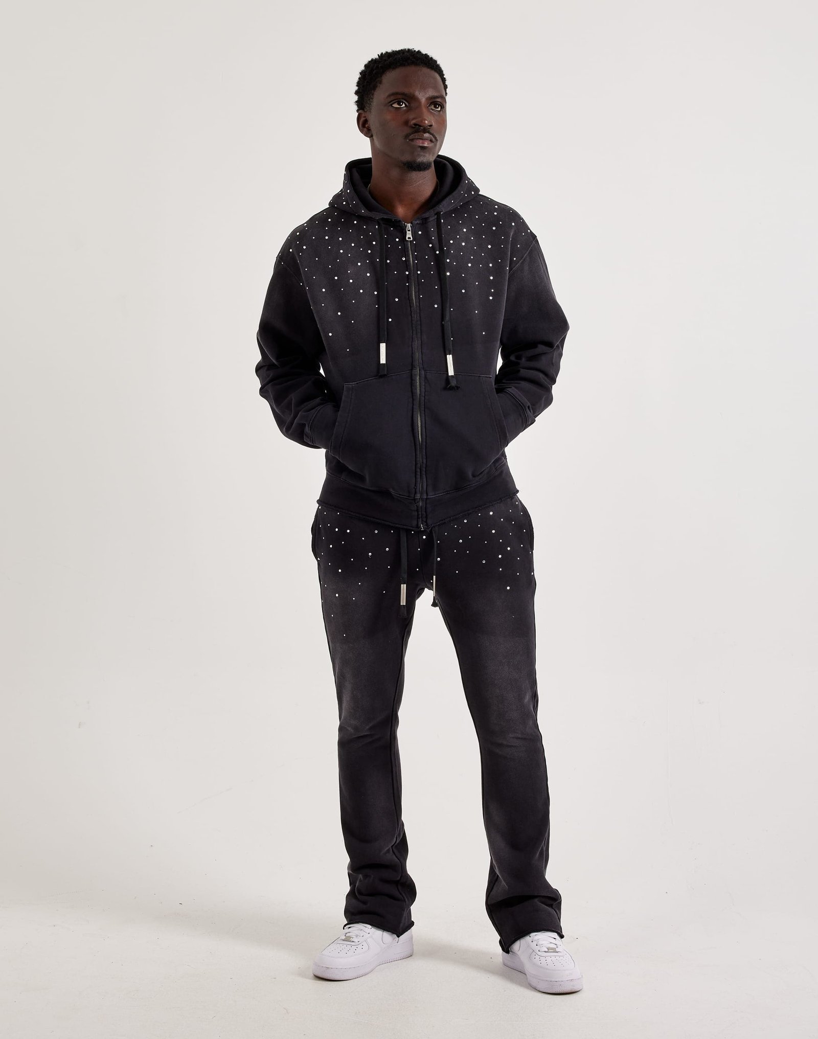 First Row Rhinestone Full-Zip Fleece Hoodie - Image 4