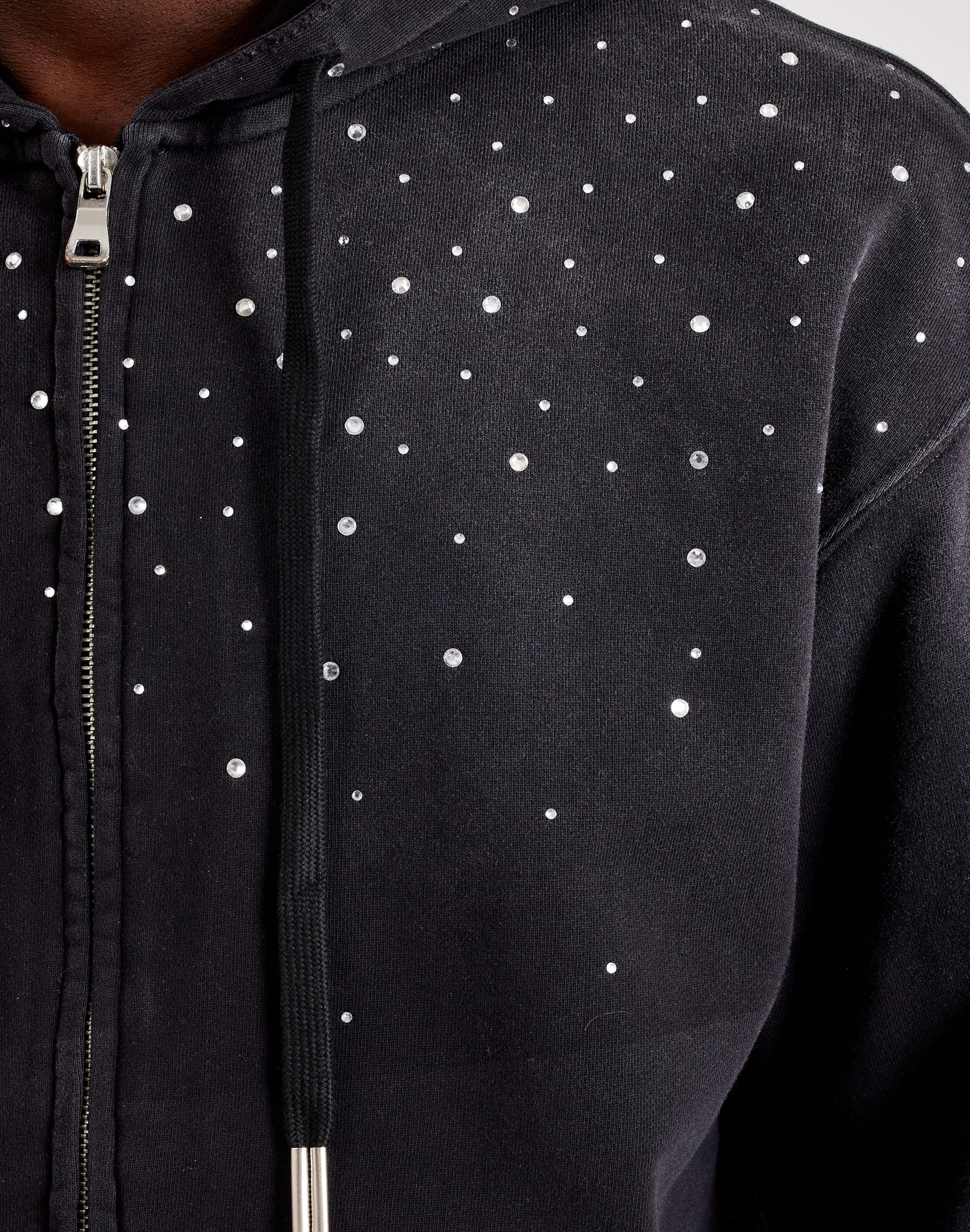 First Row Rhinestone Full-Zip Fleece Hoodie - Image 2