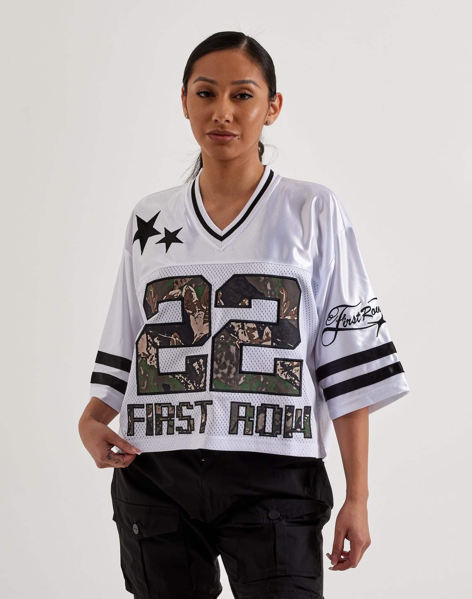 First Row Cropped Mesh Jersey