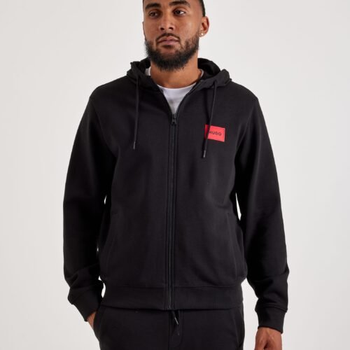 Hugo Daple Box Logo Full-Zip Fleece Hoodie