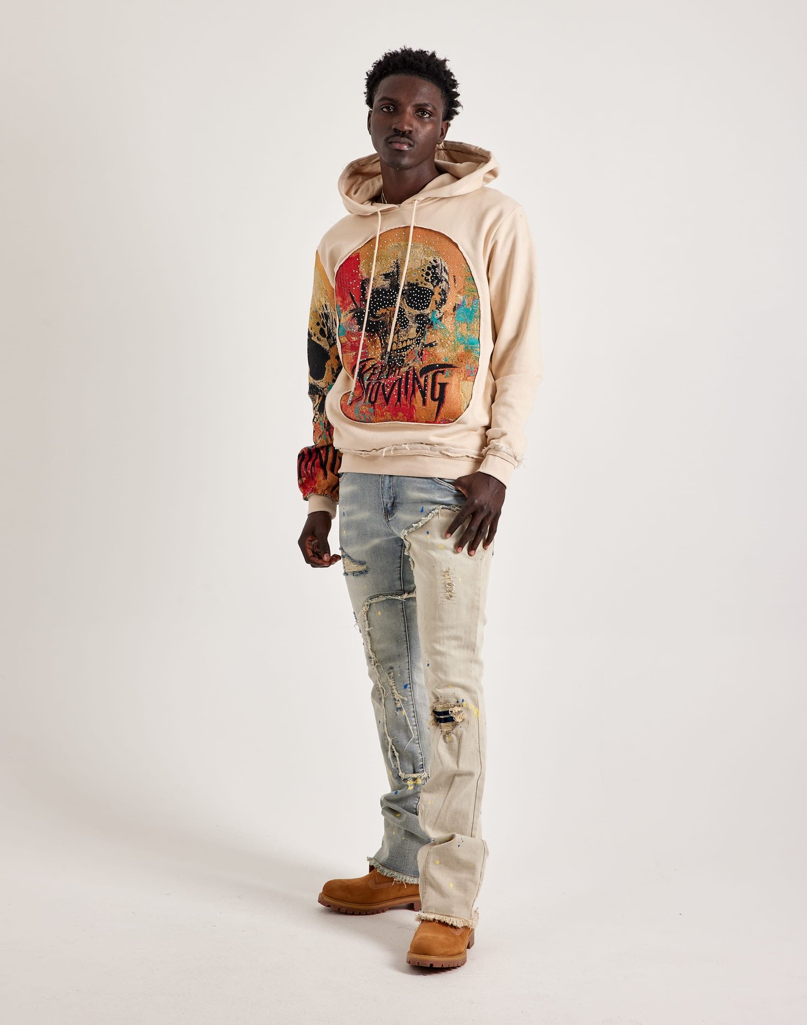 Majestik Keep It Moving Tapestry Mix Hoodie - Image 4