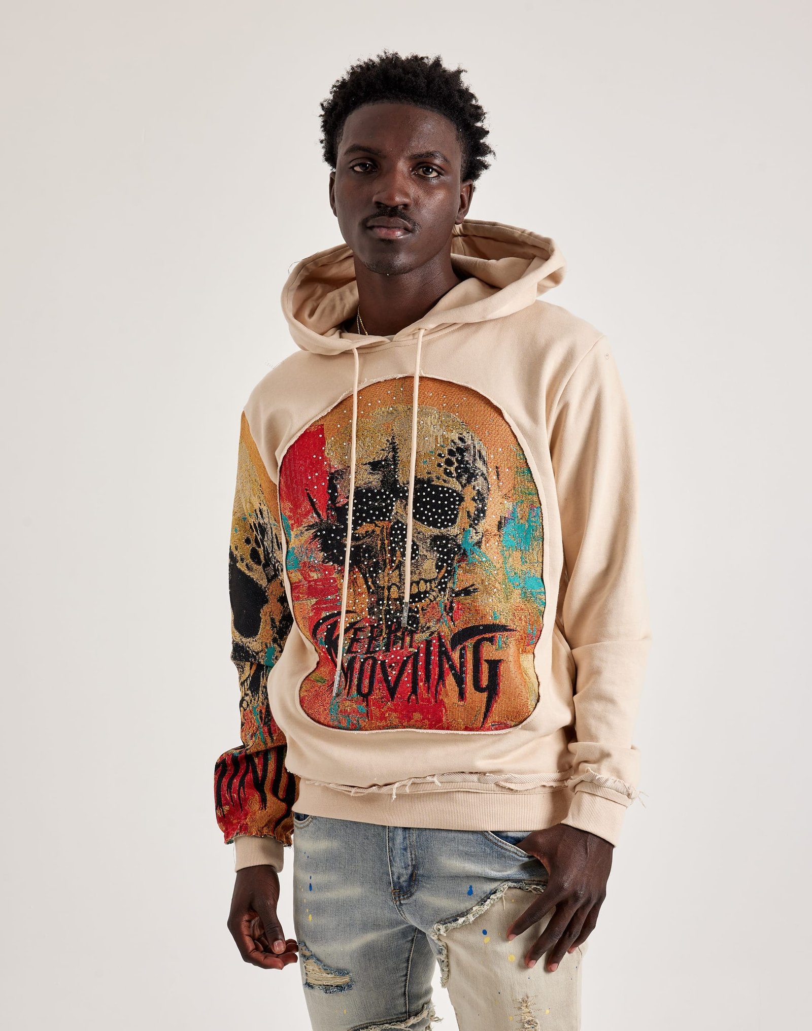 Majestik Keep It Moving Tapestry Mix Hoodie