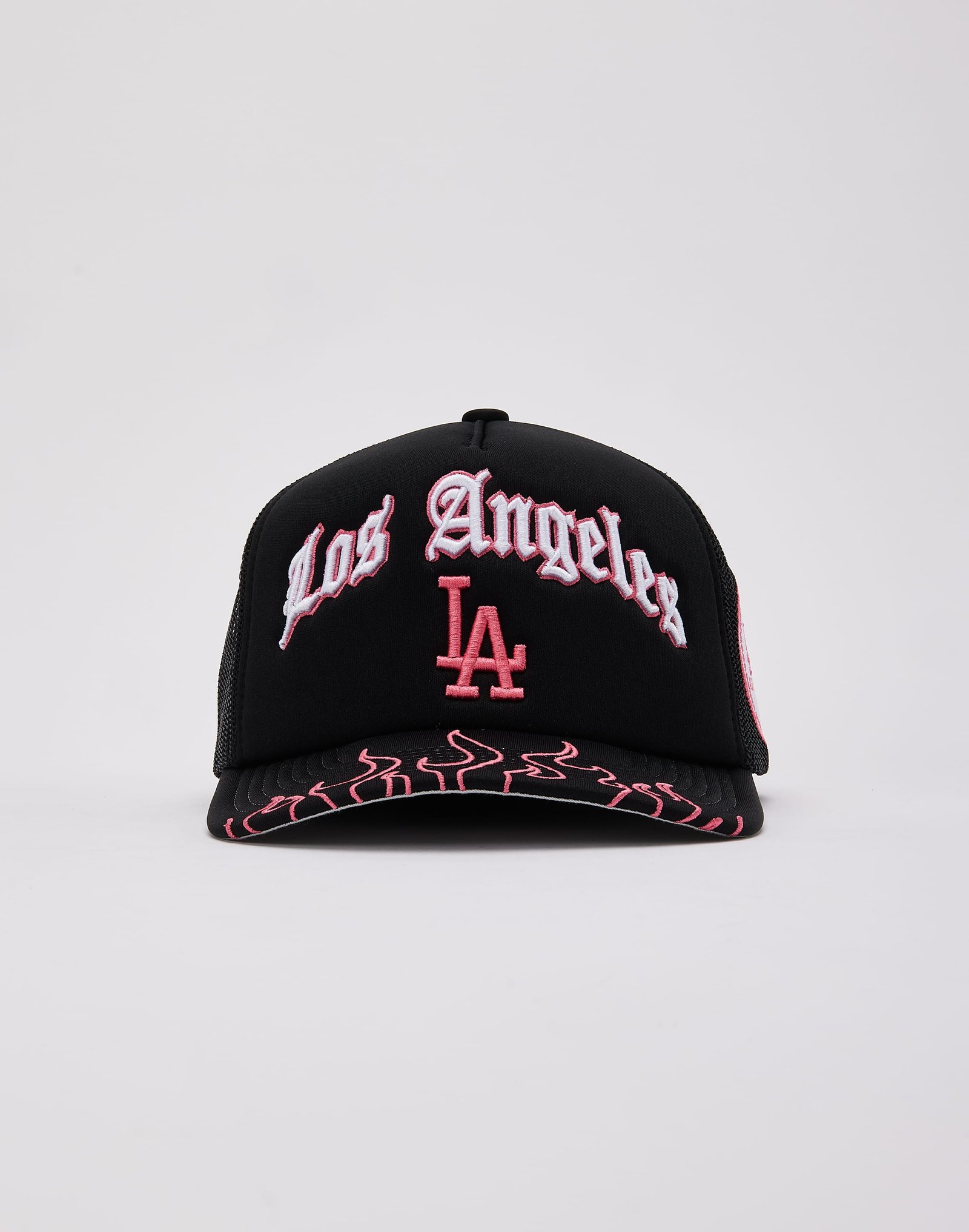 Mitchell & Ness MLB Los Angeles Dodgers Flames Trucker Hat - Image 2