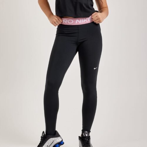 Nike Pro Mid-Rise Mesh-Paneled Leggings