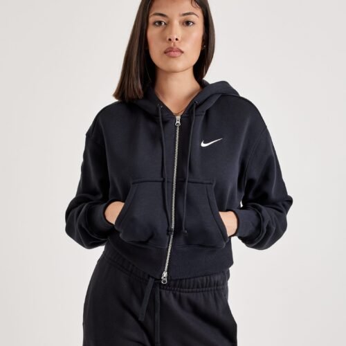Nike Phoenix Fleece Loose Full-Zip Cropped Hoodie
