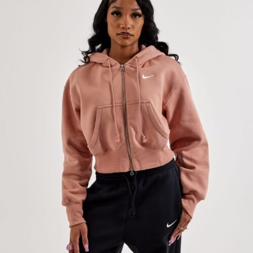 Nike Phoenix Fleece Loose Full-Zip Cropped Hoodie