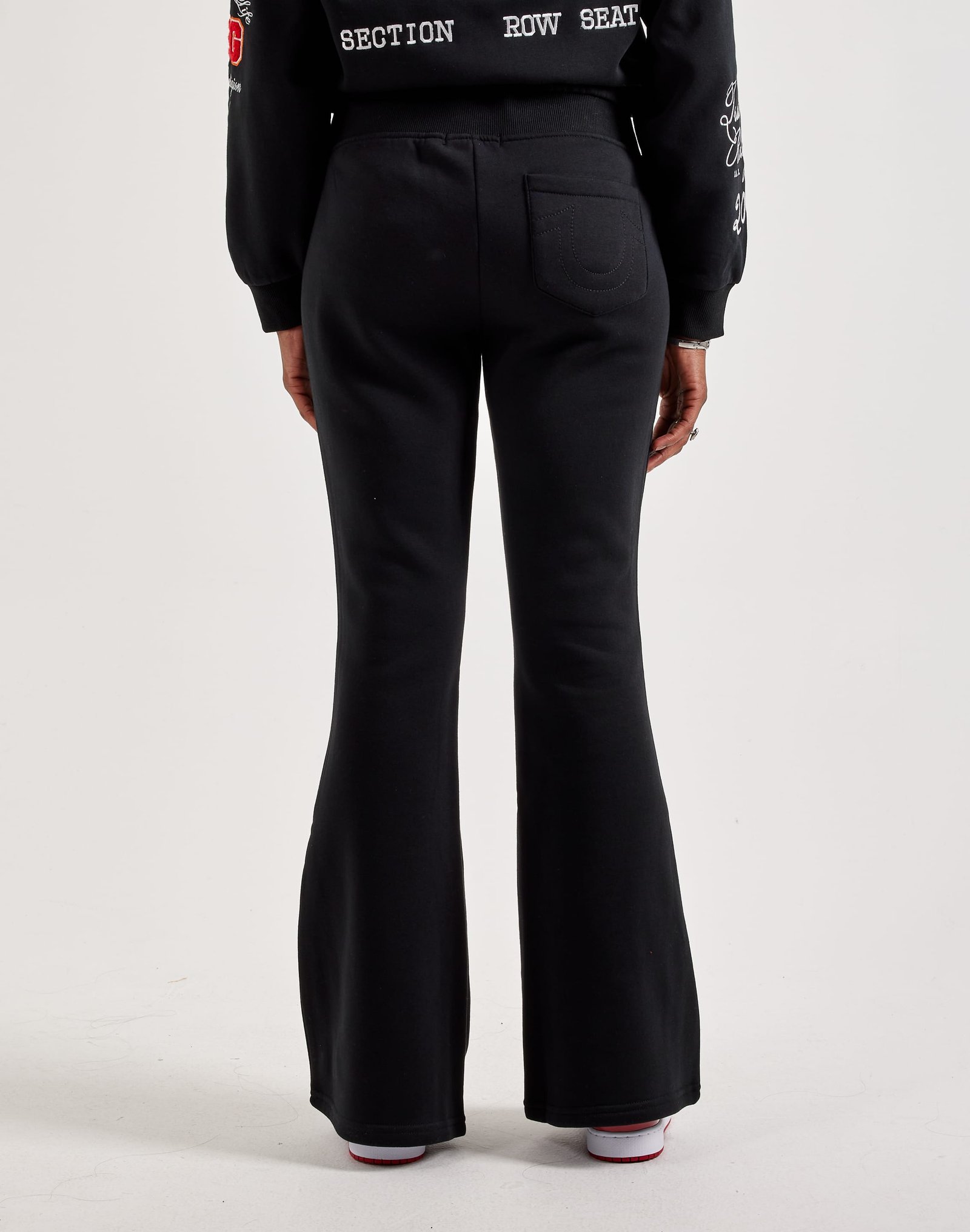True Religion Crystal Logo Flare Fleece Pants - Image 3
