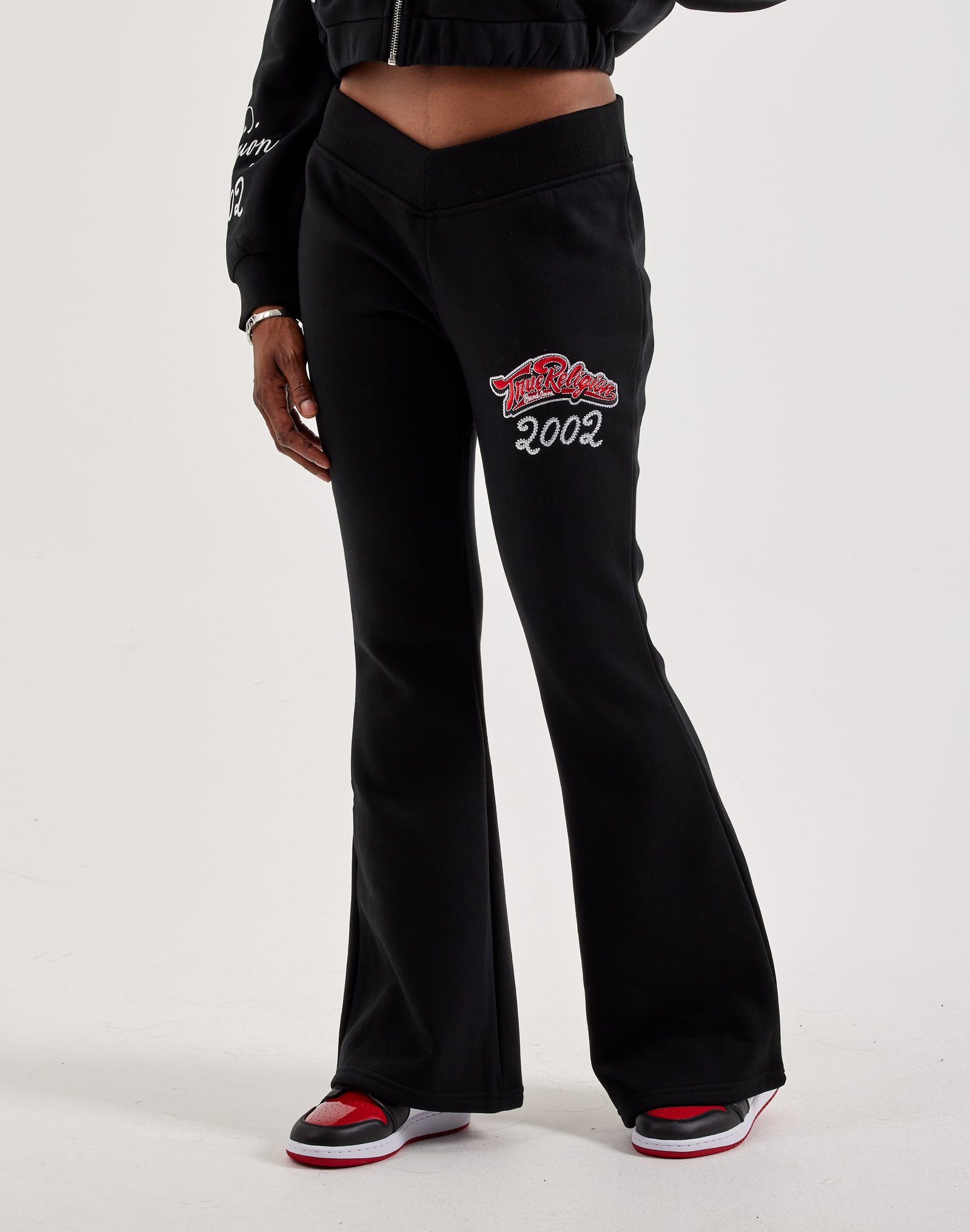 True Religion Crystal Logo Flare Fleece Pants - Image 2