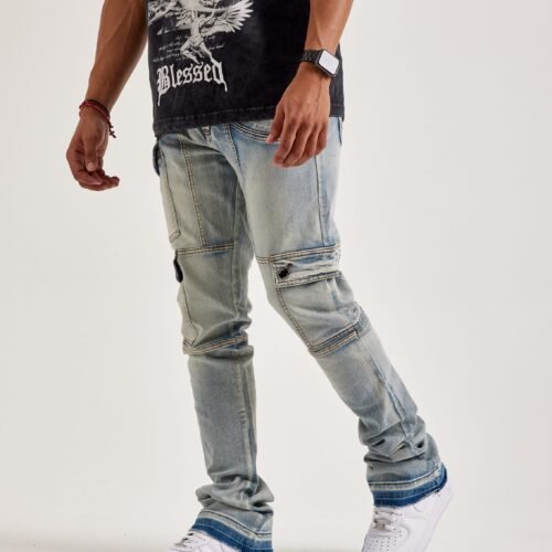 WAIMEA Overdyed Stacked Cargo Jeans