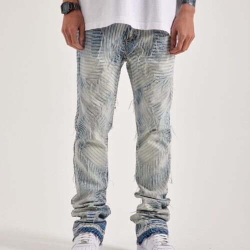 WAIMEA Geometric Frayed Jeans