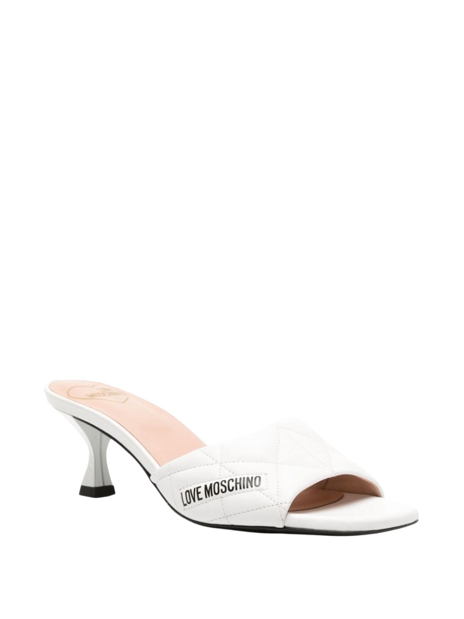 Love Moschino - Women's Leather Quilted Heels Mule