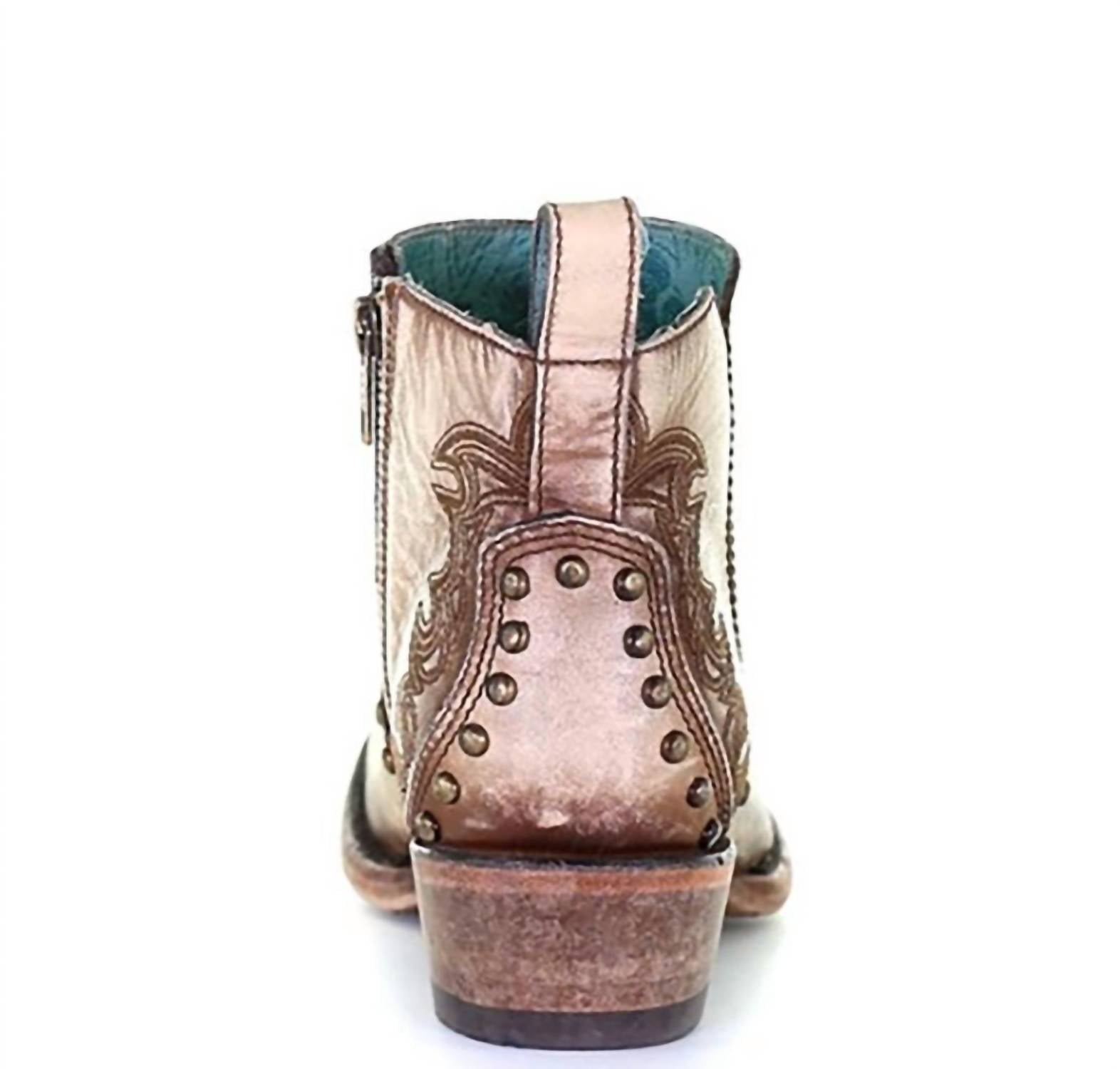 Corral - Women's Embroidered & Stud Round Toe Short Boot - Image 3