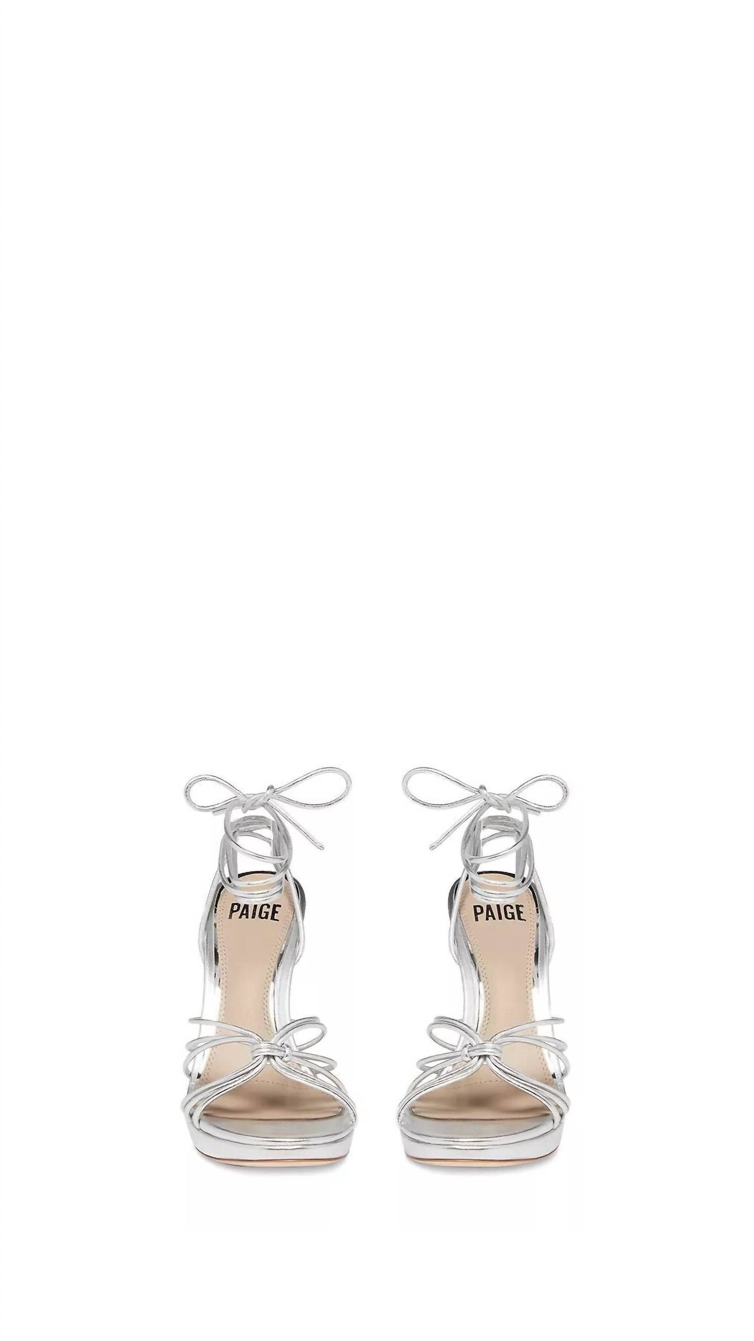 Paige - Women's Denim Viola Ankle Tie Strappy High Heel Sandals - Image 4